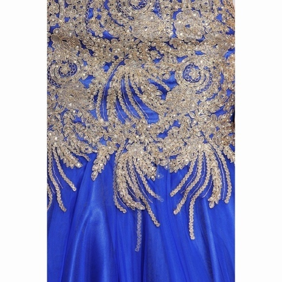 ROYAL Blue Strapless Mermaid Dress 1697 - Picture 4 of 6